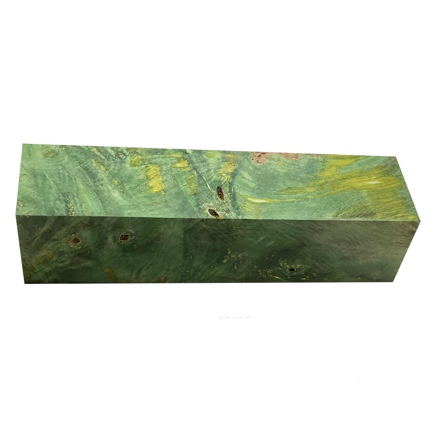Buckeye Burl | Stabilized & Dyed Green/Yellow
