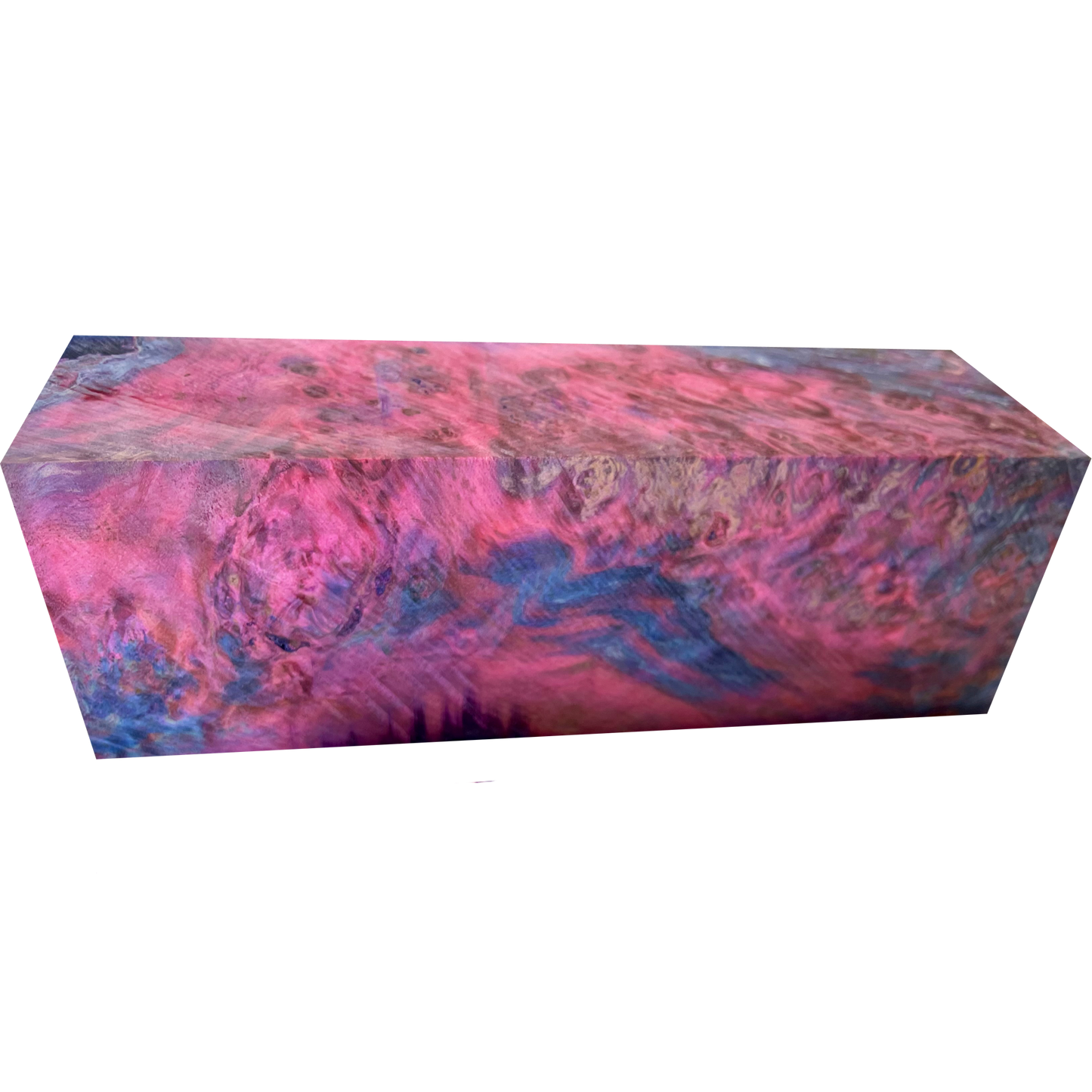 Buckeye Burl | Stabilized & Dyed Pink/Blue