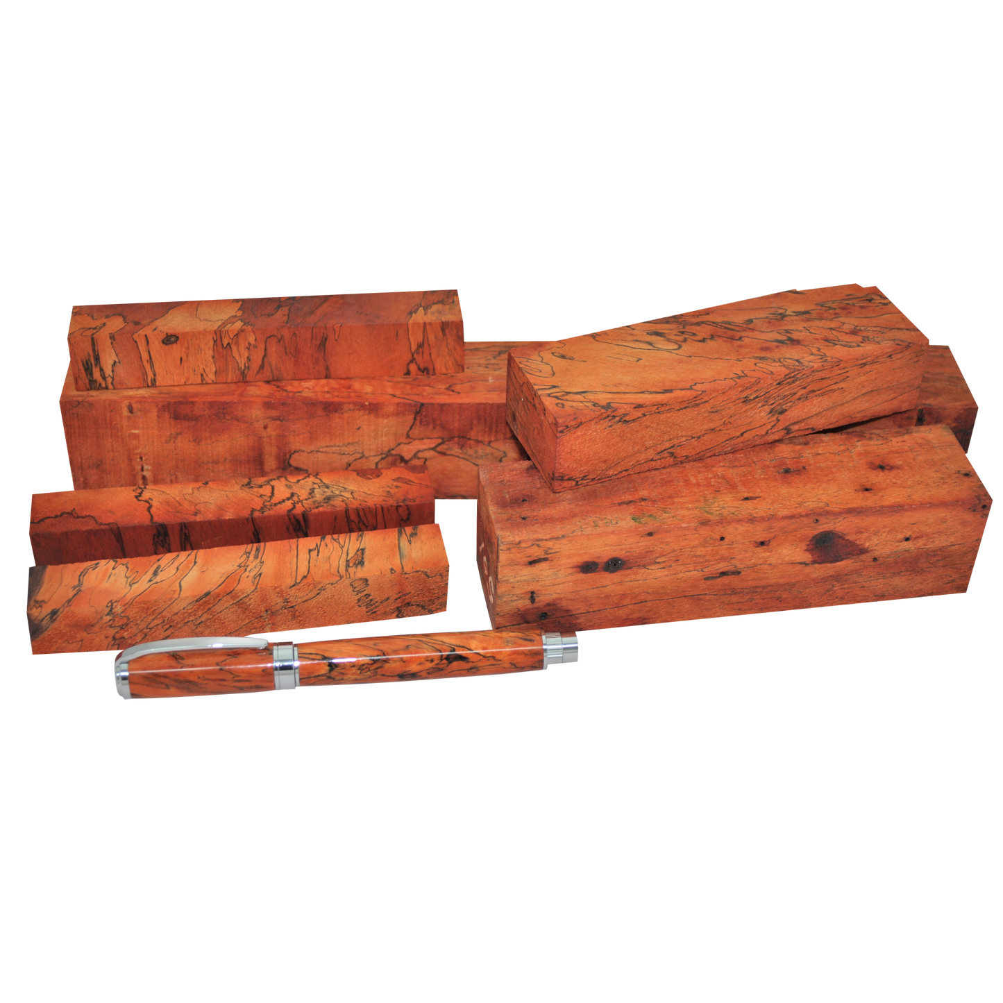 Spalted Tamarind | Stabilized & Dyed Orange