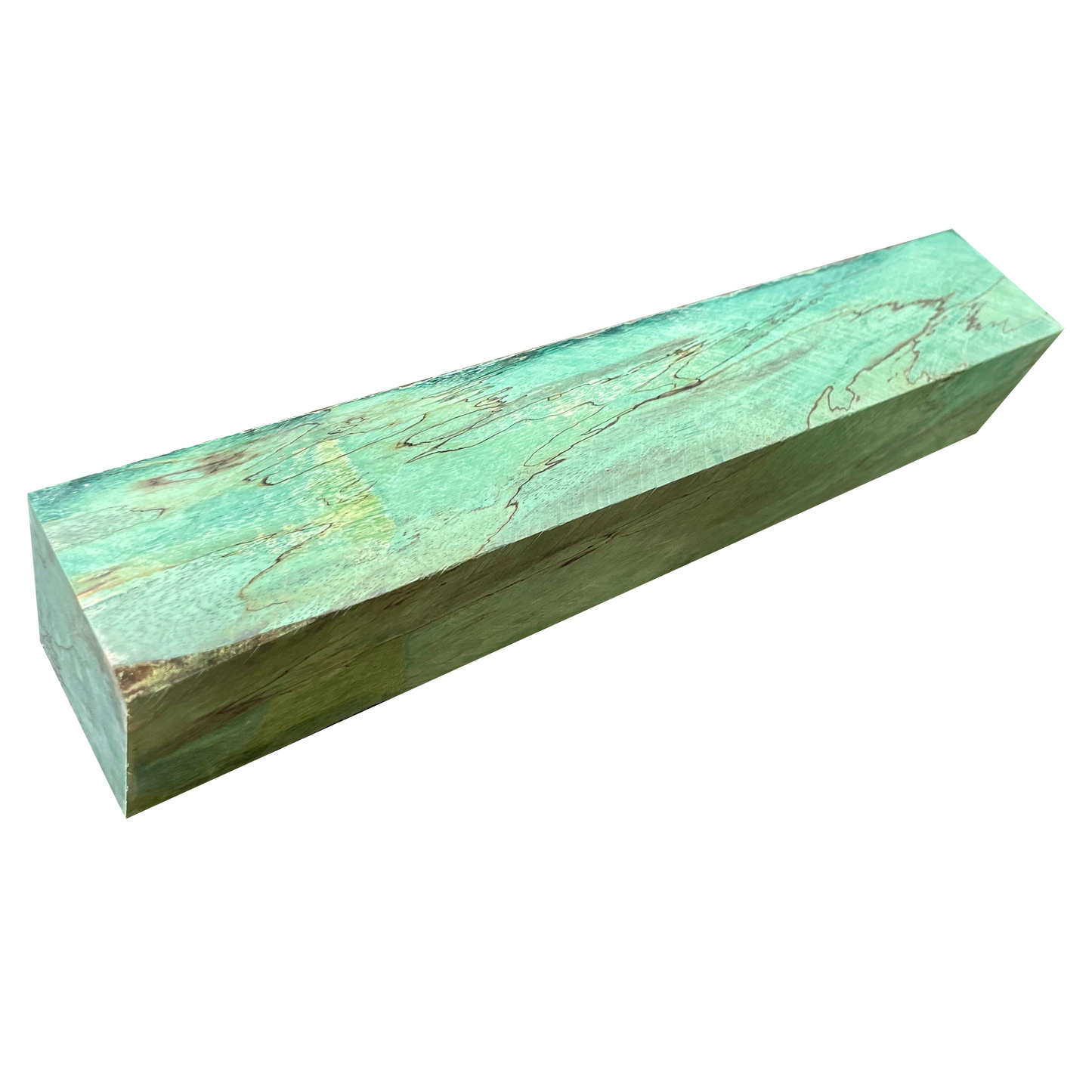 Spalted Tamarind | Stabilized & Dyed Green 2"x2"x12"