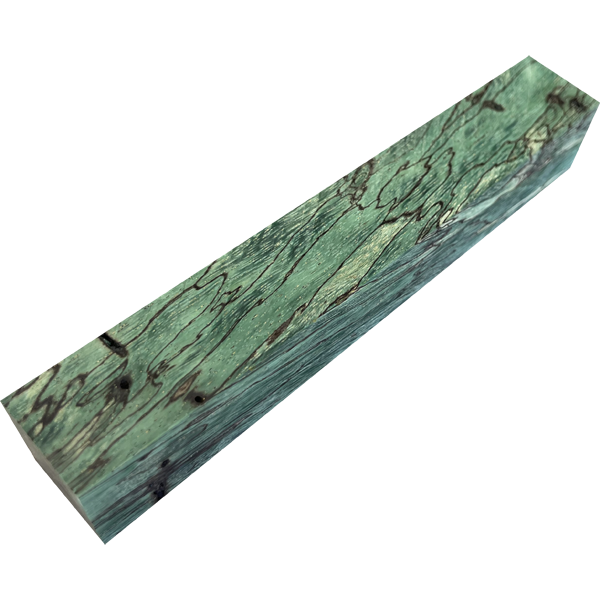 Spalted Tamarind | Stabilized & Dyed Green 3/4"x3/4"x5"