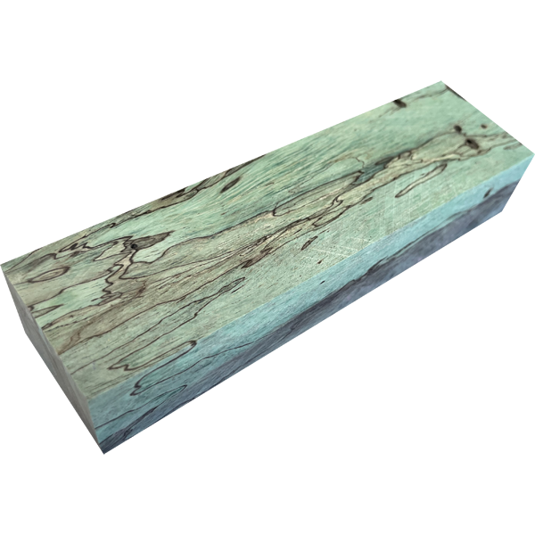 Spalted Tamarind | Stabilized & Dyed Green 1"x1-1/2"x5"