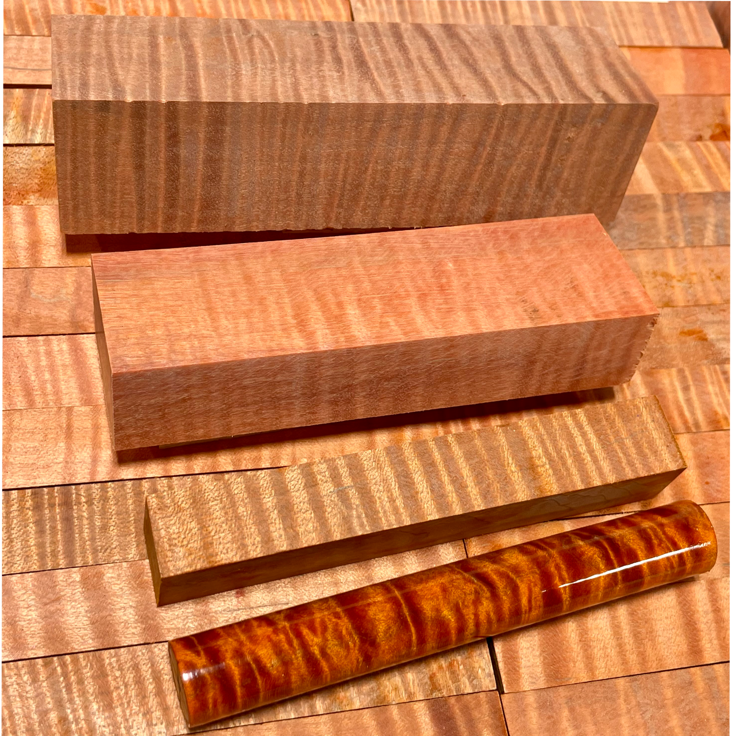 Curly Maple | Stabilized & Dyed Orange