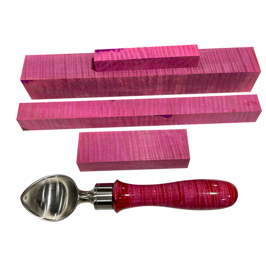 Curly Maple | Stabilized & Dyed Pink
