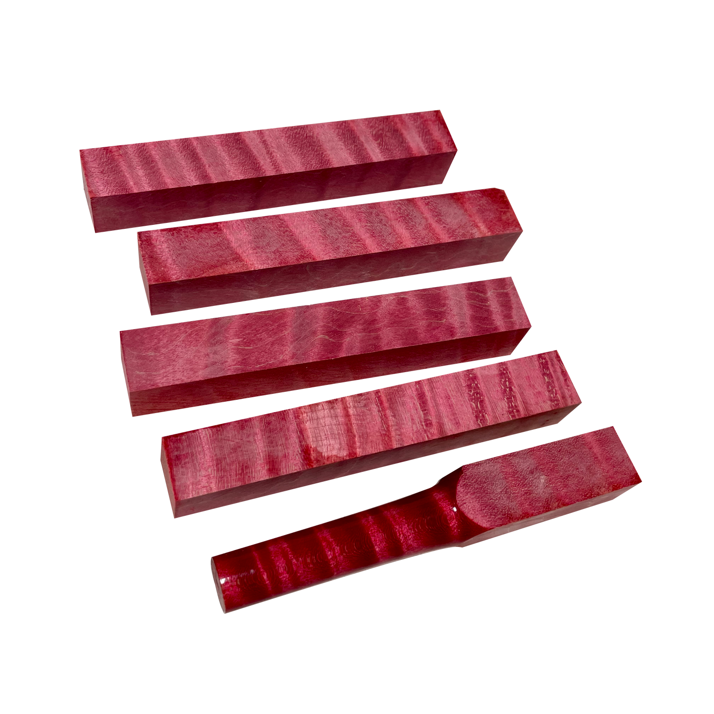 Curly Maple | Stabilized & Dyed Red