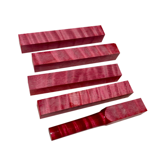 Curly Maple | Stabilized & Dyed Red