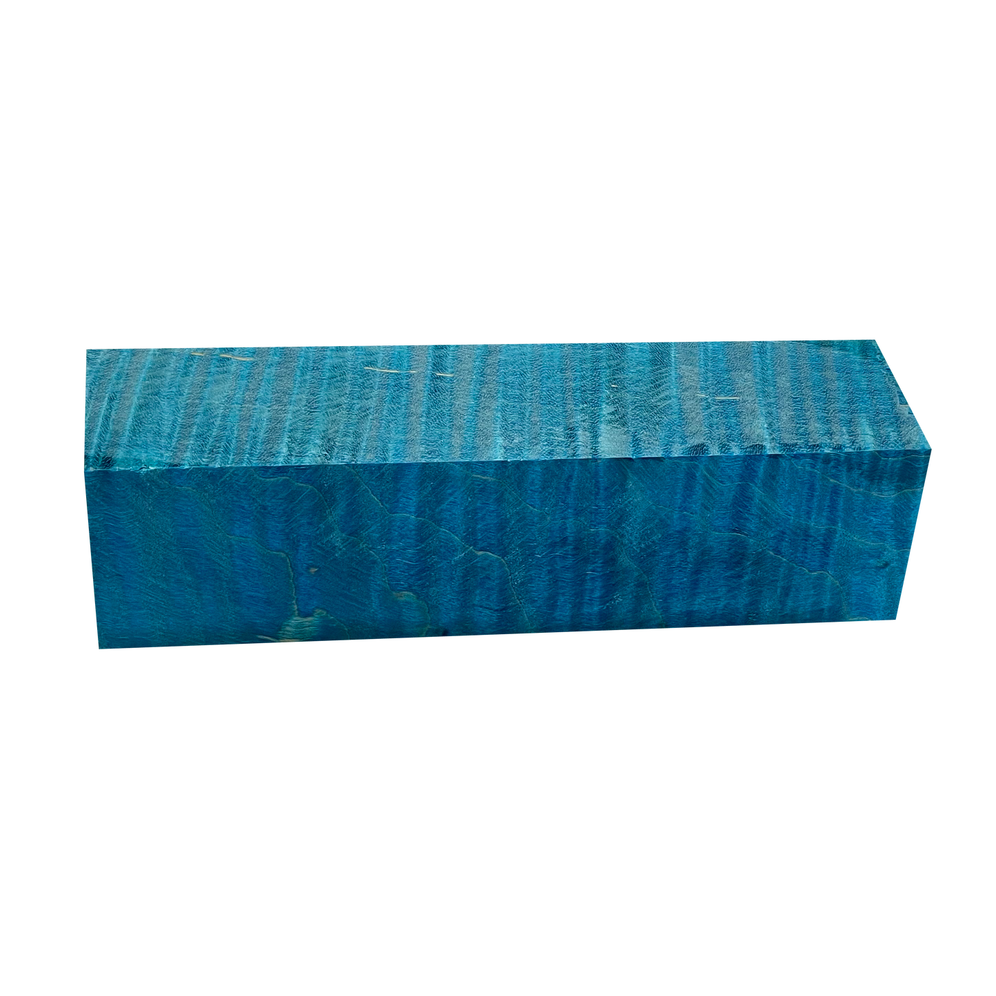 Curly Maple | Stabilized & Dyed Turquoise