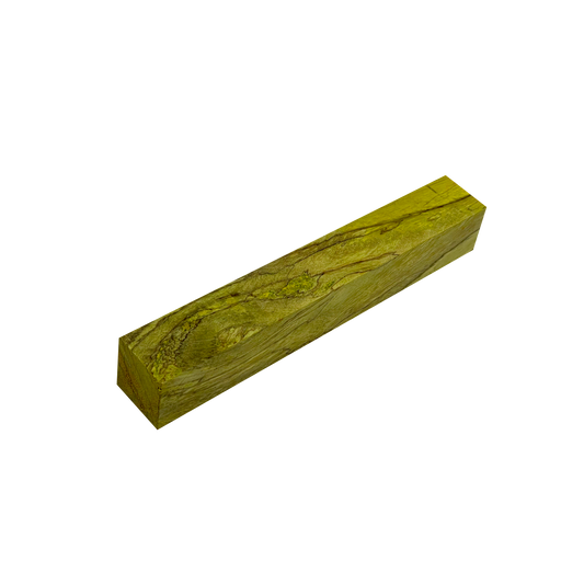 Spalted Tamarind | ¾" x ¾" x 5" Dyed & Stabilized Lime