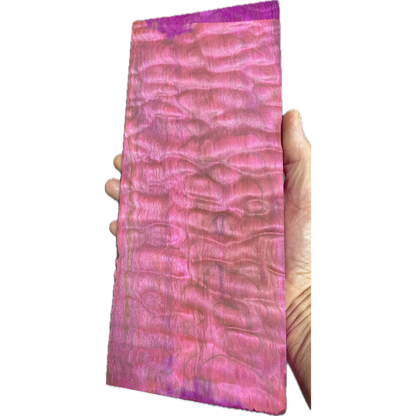 Quilted Maple | Stabilized & Dyed Pink ⅞"x4-⅞"x12"