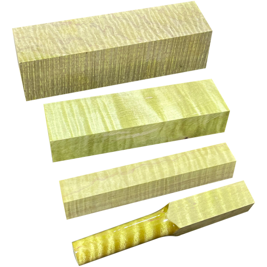 Curly Maple-Stabilized & Dyed Lime Green