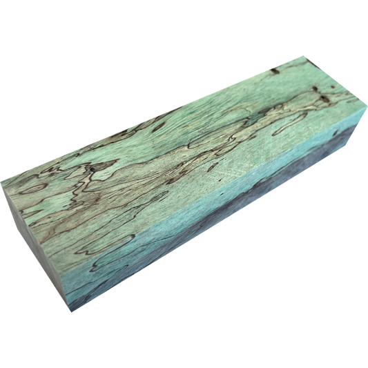 Spalted Tamarind | Stabilized & Dyed Green 1"x1-1/2"x5"