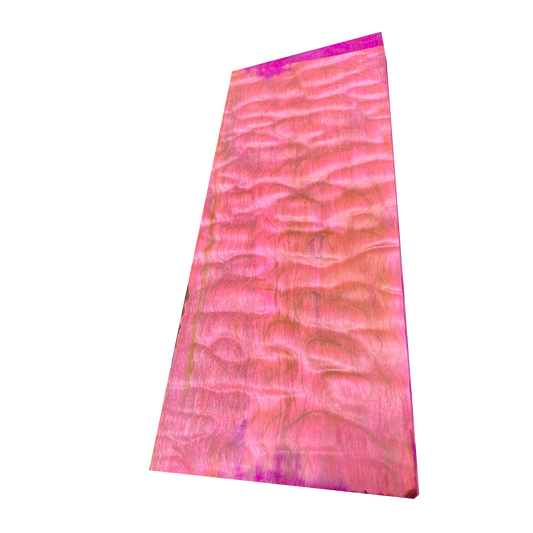 Quilted Maple | Stabilized & Dyed Pink ⅞"x4-⅞"x12"